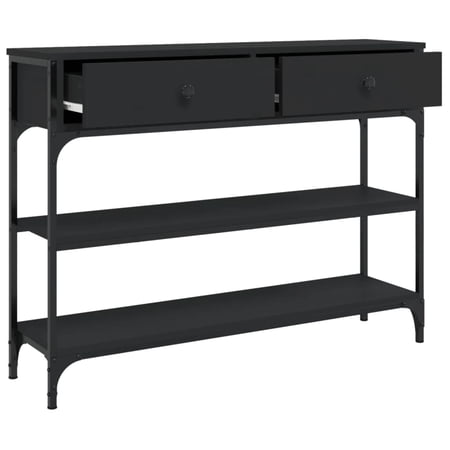 vidaXL コンソールテーブル ブラック 100x25x75 cm エンジニアリングウッド家具 テーブル アクセントテーブル エンドテーブル 代引不可