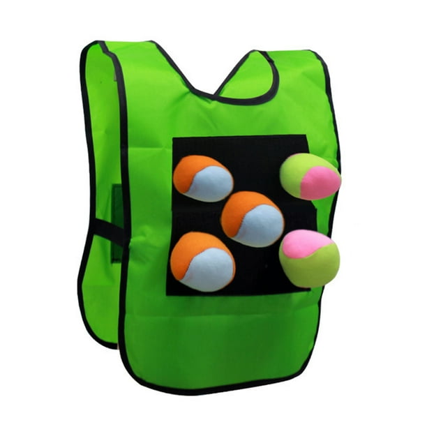 Dodgeball Sticky Vest Juego de lanzamiento al aire libre con 5 bolas para niños Juego de actividades al aire libre