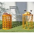 thumbnail image 5 of Y&M Round Nesting Coffee Tables, Set of 3 End Tables for Living Room Balcony Office, Heavy Duty Metal Stacking Nightstand for Home Indoor - Orange, 5 of 9