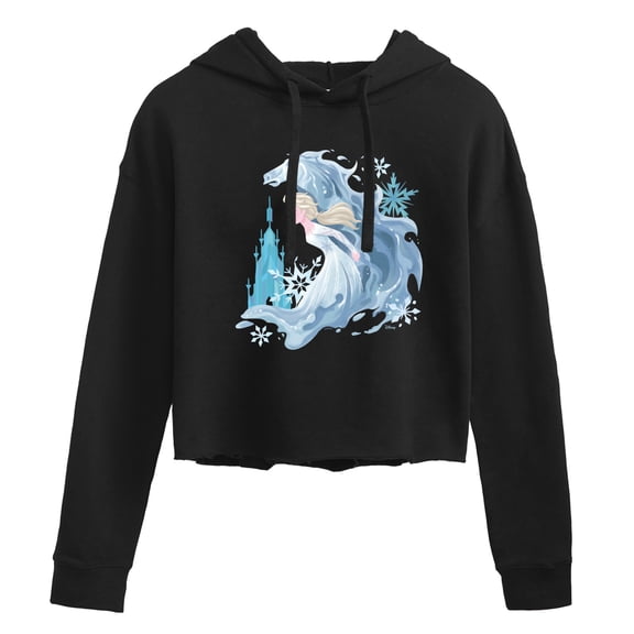 Frozen 2 - Elsa & Frozen Horse Women's Cropped Graphic Hoodie