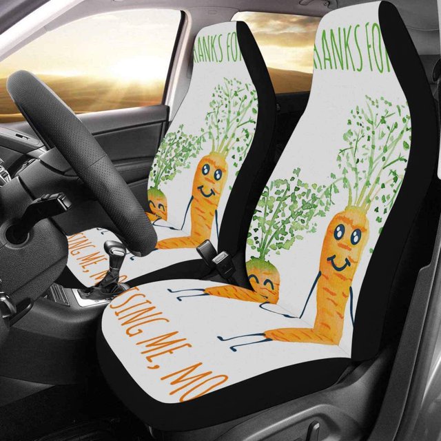 Juego de 2 Fundas para Asientos de Coche ABPHQTO Acuarela Naranja Zanahoria Universal