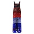 thumbnail image 5 of JURANMO Womens Fourth Of July Romper Loose Casual Sleeveless Adjustable Strap Patriotic Jumpsuits Fashion American Flag Cute Grapohic Bib Overalls with Pockets Multicolor S Saving Sales, 5 of 9