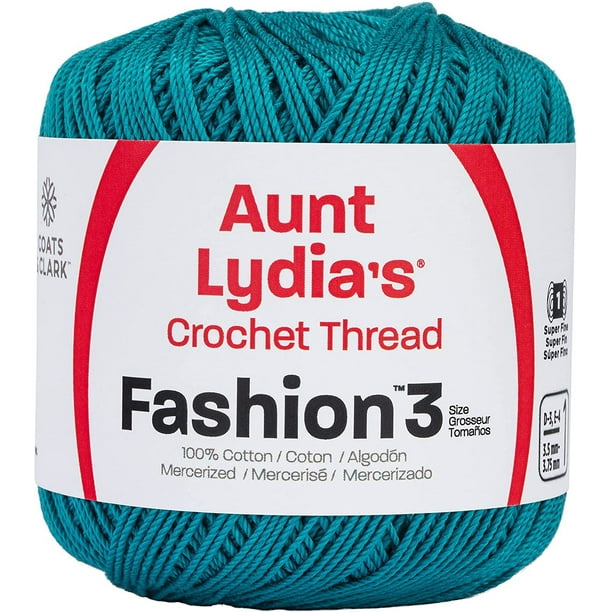 Fil de Mode au Crochet de Tante Lydia Taille 3-Teal Chaud