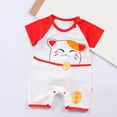 thumbnail image 2 of Newborn Baby Boy Romper Short Sleeve Floral Print Onesie Summer Outfit Cute 0 3 6 9 12 18 Months Infant Shorts Style Clothes Gibobby,18-24 Months,Watermelon Red, 2 of 4