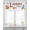 thumbnail image 2 of Laundry Room Kitchen Valances for Windows Farmhouse Linen Window Valance Curtain for Living Room Window Treatment Cartoon Washday Washing Machine Clothes Valance Rod Pocket Topper Drape, 42 x 12 Inch, 2 of 6