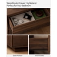 thumbnail image 6 of EYYTHUNG Farmhouse Nightstand with 2 Drawers, 21.6" Large Wooden Bedside Table with Storage Drawers, Modern Bedside End Table, Brown, 6 of 6