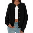 thumbnail image 3 of PRETTYGARDEN Cardigan Sweaters for Women Long Sleeve Open Front Button Down Trendy Fall Fashion Knit Winter Coats, 3 of 10