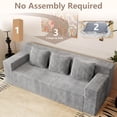 thumbnail image 6 of 71" Corduroy Loveseat Sofa, Memory Foam Cloud Couch in a Box, Boneless Compressed Sofa for Living Room, Bedroom and Apartment, Light Gragy, 6 of 8