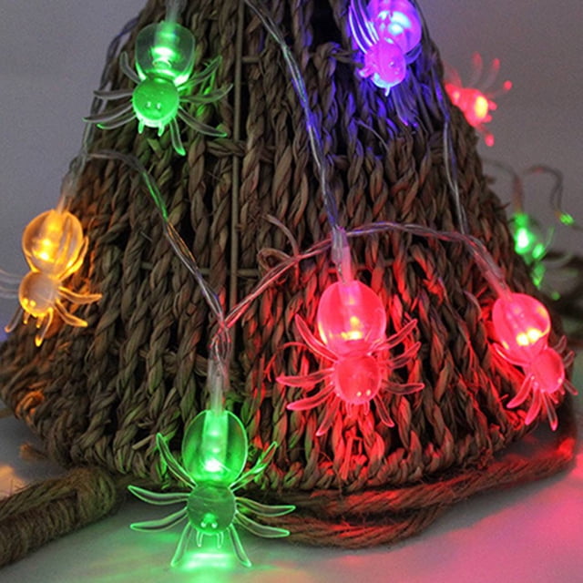 Source Lumineuse Blanc Chaud à 10 LED en PVC, Lampe 2xAA; Pile en PVC, Série de Lampes Effrayantes d'Halloween, Citrouille, Fantôme