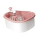 thumbnail image 5 of Cesta de drenaje Utensilios de cocina sin manos mojadas Colador manual de frutas con cepillo rosa, 5 of 9