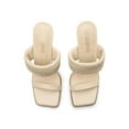 thumbnail image 3 of Women's Square Toe Heels for Women Braided Open Toe Two Strap Slip on Heels Chunky Mules Sandals Party Wedding Dress Dating Pumps Shoes, 3 of 5