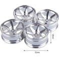 thumbnail image 3 of Zhangyh RC Wheel Hub, 4PCS 52mm Aluminium Alloy Metal 6-Spoke RC Wheel Rims for 1/10 RC On-Road Flat Running Racing Drifting Car for Sakura Tamiya HPI HSP Kyosho Vehicle Parts, 3 of 7