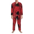 thumbnail image 3 of Naloa Spider Men’s Pajamas Set - Long Sleeve Button Down Sleep Shirt and Pajama Bottoms Sleepwear Set-Small, 3 of 7