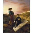 thumbnail image 2 of Eugène Delacroix 20x24 Gold Ornate Framed and Double Matted Museum Art Print Titled - Hamlet and Horatio at the Cemetery (1835), 2 of 4
