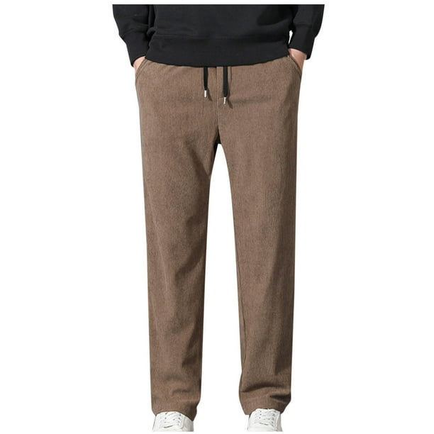 Pantalones largos para hombre, pantalones deportivos con bolsillo de cuerda, pantalones casuales fáciles, pantalones Changwei, pantalones de pana, pantalones de poliéster para hombre.