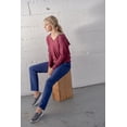 thumbnail image 4 of Expert Brand USA-Made Women's MoCA Cotton Blend V-Neck Cinch Hoodie, Maroon, Large, 4 of 8