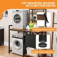thumbnail image 2 of Craftian 76.6"H Washer & Dryer Storage Rack with Hamper, Laundry Room Storage Shelves, Brown, 2 of 8