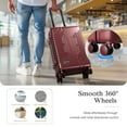 thumbnail image 3 of Alpha Joy Hard-shell ABS+PC Rolling Luggage 20" Carry-on Luggage with USB Port, Ruby, 3 of 9