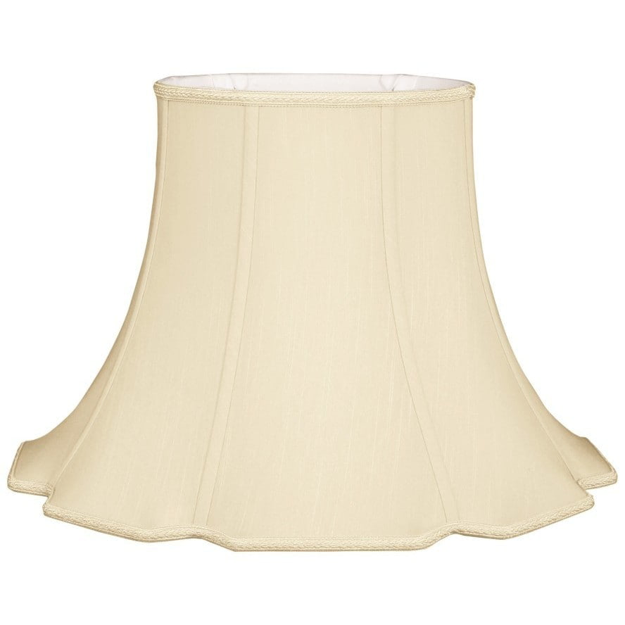 18 x 14 x 12.5 Inc 9 x 7 Royal Designs Scalloped Oval Bell Designer Lamp Shade White, DS-91-18WH x