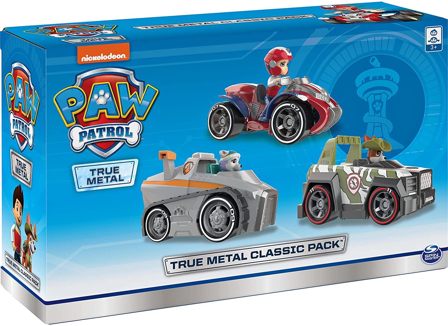 PAW Patrol, True Metal Classic Pack of 3 Collectible Die-Cast Vehicles, 1:55 Scale