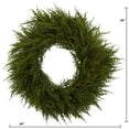 thumbnail image 2 of Nearly Natural 24In. Cedar Wreath - Lush, Lifelike Greenery, Durable And Long-Lasting, Perfect For Entryways, Year-Round Use, 2 of 4