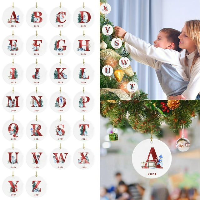 Ganfancp 2024 Nuevo 26 Letra Navidad Muñeco de Nieve Colgante de Navidad - Acrílico Coche Colgante Santo Ofertas Del Día Colgante × 1