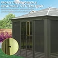 thumbnail image 6 of 12x14FT Outdoor Sunroom, All-Season Solarium Gazebo with Galvanized Steel Roof, Sliding Doors, Detachable PVC Screen, Aluminum Permanent Sun Room for Patio Deck Garden, 6 of 8