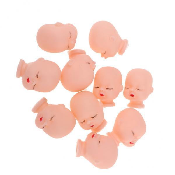Bunblic 2x 10pcs Belle Tête avec des Lèvres Rouges pour Mini Porte-Clés Poupée Accessoire de Fabrication sur Mesure