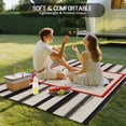 thumbnail image 4 of Valentine's Day Outdoor Rug for Patio/Deck/Porch, Non-Slip Large Area Rug 3 x 5 Ft, Love Gnomes Rustic Black Stripes Beige Indoor Outdoor Rugs Washable Area Rugs, Reversible Camping Rug Carpet Runner, 4 of 8
