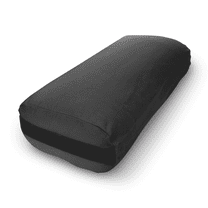 Cotton Batting 24x12x6" Yoga Bolster - Studio Grade Rectangular Yoga Pillow with Natural Cotton Cover - Made In USA, Black