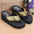 thumbnail image 2 of (Sequin Gold-36)Sequin Slippers Wedge ith Flip Flops, 2 of 5