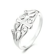 Sterling Silver Scroll Cross Ring