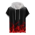 thumbnail image 1 of Qiopertar Liquidation à Moins de 5$ T-Shirt à Manches Courtes à Capuche Col Rond Impression Numérique pour Hommes en Liquidation, 1 of 4