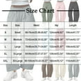thumbnail image 3 of QQAMB Women's Wide Leg Sweatpants Solid Color Barrel Drawstring Elastic Waisted Casual Trousers with Pockets Khaki 2XL, 3 of 8