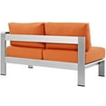 thumbnail image 4 of Silver Orange Shore Outdoor Patio Aluminum Right-Arm Loveseat, 4 of 5