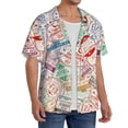 thumbnail image 4 of Honeii 's Passport Stamp for men's short-sleeved button-up collared shirt featuring a pocket, perfect for beach vacations, and travel adventures., 4 of 5