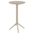 thumbnail image 1 of Siesta ISP122-DVR 24 in. Sky Round Folding Bar Table, Taupe, 1 of 1