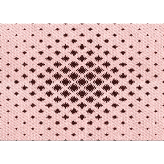 Ahgly Company Indoor Rectangle Patterned Pink Bubble Gum Pink Area Rugs, 5' x 7'