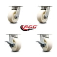thumbnail image 2 of 5 Inch Kingpinless Nylon Wheel Swivel Caster Set with 2 Brakes Service Caster, 2 of 2