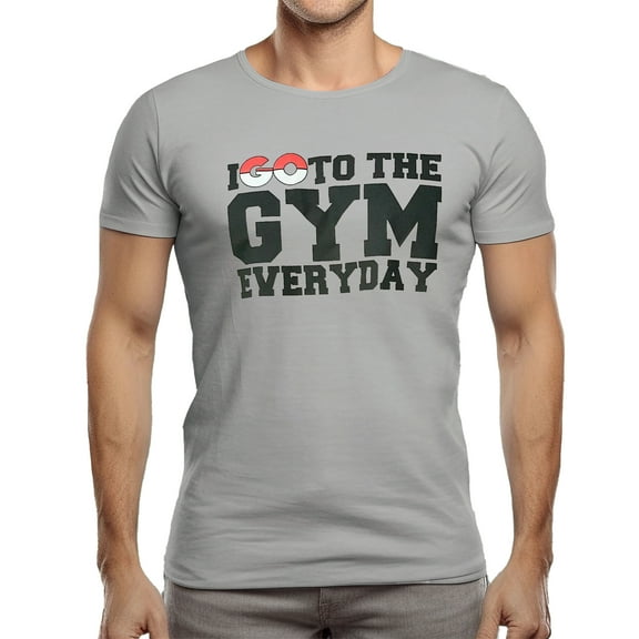 Pikachu Men Pokemon T-shirt Go to gym short sleeves T-shirt Grey L