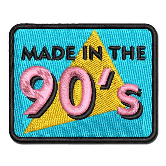 Made in the 90s Retro Vintage 1990 Applique Multi-Color Embroidered Iron-On Patch - 2.5 Inch Small