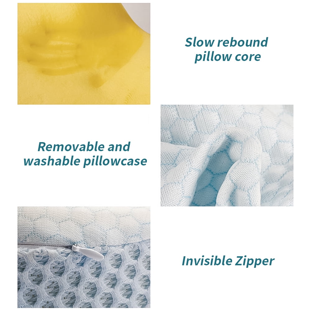 LEZZYRUCK Cervical Pillow for Neck Pain Relief, Ice Silk Contour Memory Foam Pillow,Ergonomic Orthopedic Neck Support Pillow for Side,Back and Stomach Sleepers