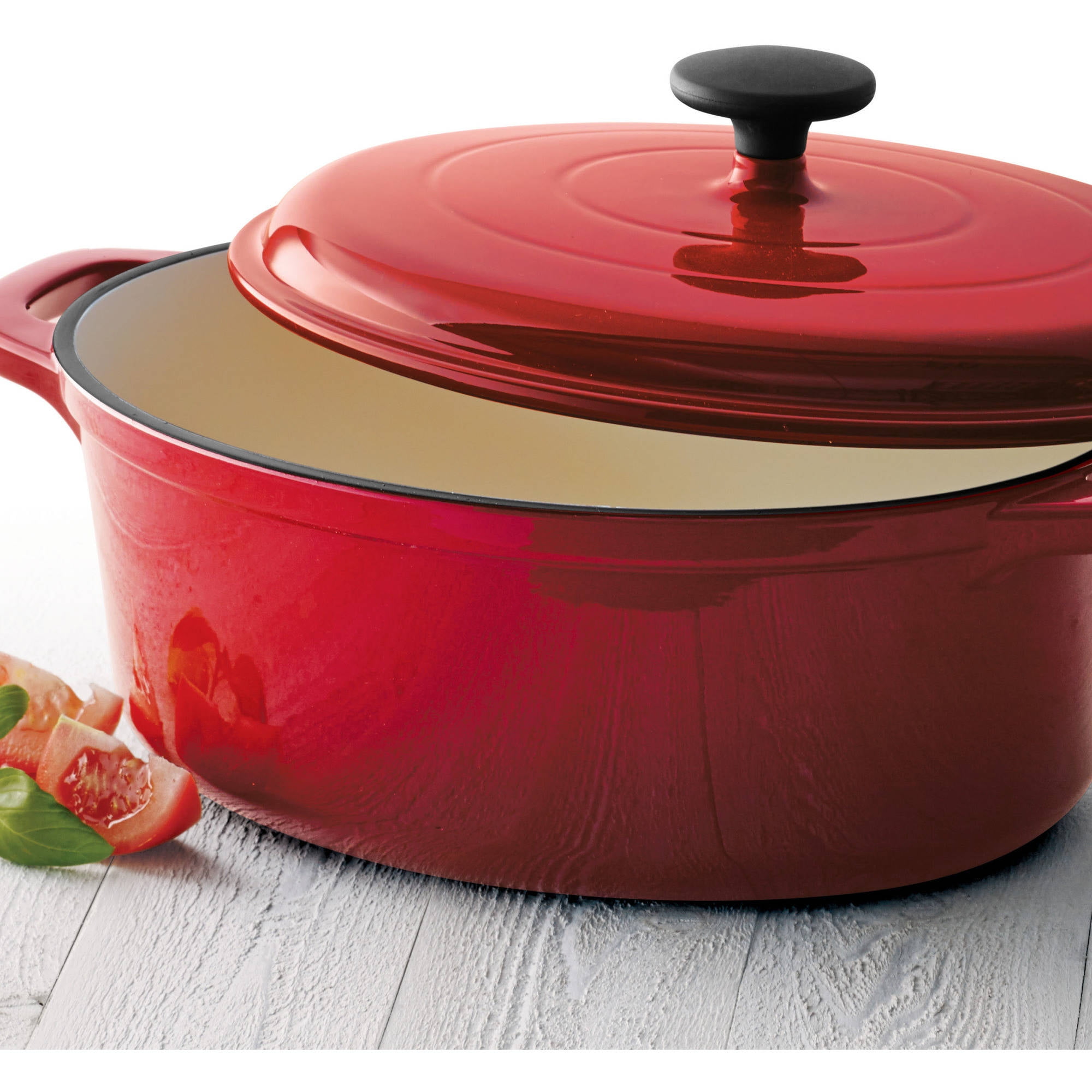 Tramontina 6Quart Enameled Cast Iron Oval Dutch Oven, Red 16017052505