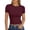 Wine -BR23, variant on Dwellite Womens Shirt Short Sleeve Workout Tops Crop Cute Tees Compression Casual Y2K Athletic Gym Fitted Light Purple L