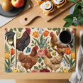 thumbnail image 2 of Farmhouse Placemats Set of 8, Watercolor Hen Chicken Spring Flowers Farm Butterfly Non-Slip Place Mats Washable Table Mats for Kitchen Dining Table Decorations Indoor/Outdoor, 2 of 9