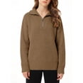 thumbnail image 4 of Arshiner Girls Half Zip Turtleneck Sweatshirt Chunky Knit Drop Shoulder Loose‑Fit Quarter Zip Long Sleeve Pullover Sweater | Casual Warm Fall Winter Fashion Clothes for Teen Girls for 7-16 Years, 4 of 7