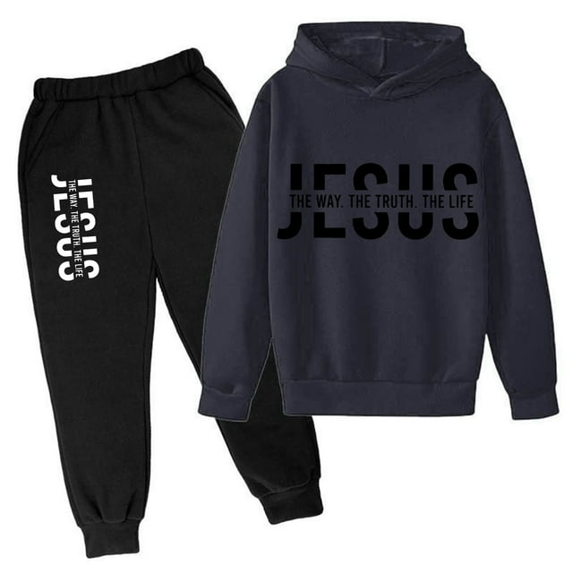 Zecgelong Ensemble de Fête à Capuche Imprimé à Manches Longues pour Filles