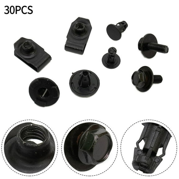 30Pcs Engine Undertray Cover Clips and Bolts Set for Nissan Vehicles 2014-2020