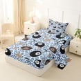 thumbnail image 2 of spefrowx Lucky 8 Ball Twin Sheets for Teens, Blue Leopard Print Lips Print Bedding, 3 Pieces, 1 Flat Sheet, 1 Fitted Sheet and 1 Pillowcase, 2 of 6