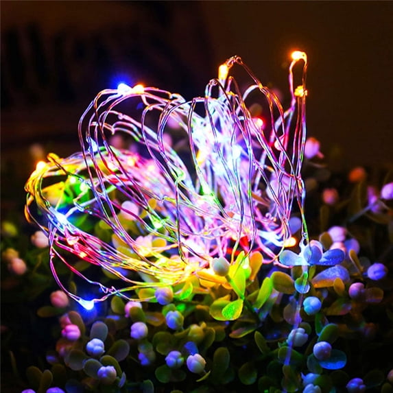 12 Meters 100 Lights Color-Remote Control Solar/1Pc Solar String Lights Outdoor String Lights Waterproof Solar Light Outdoor With Remote Control 8 Modes Solar Fairy Lights
